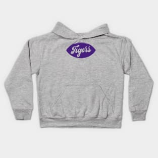 Retro Tigers Football // Purple and Gold Kids Hoodie